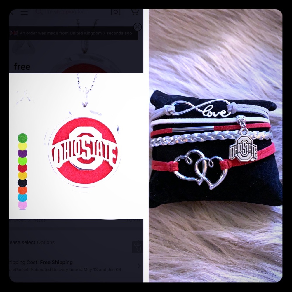 The Buckeye Bundle~ Ohio State Necklace & Bracelet